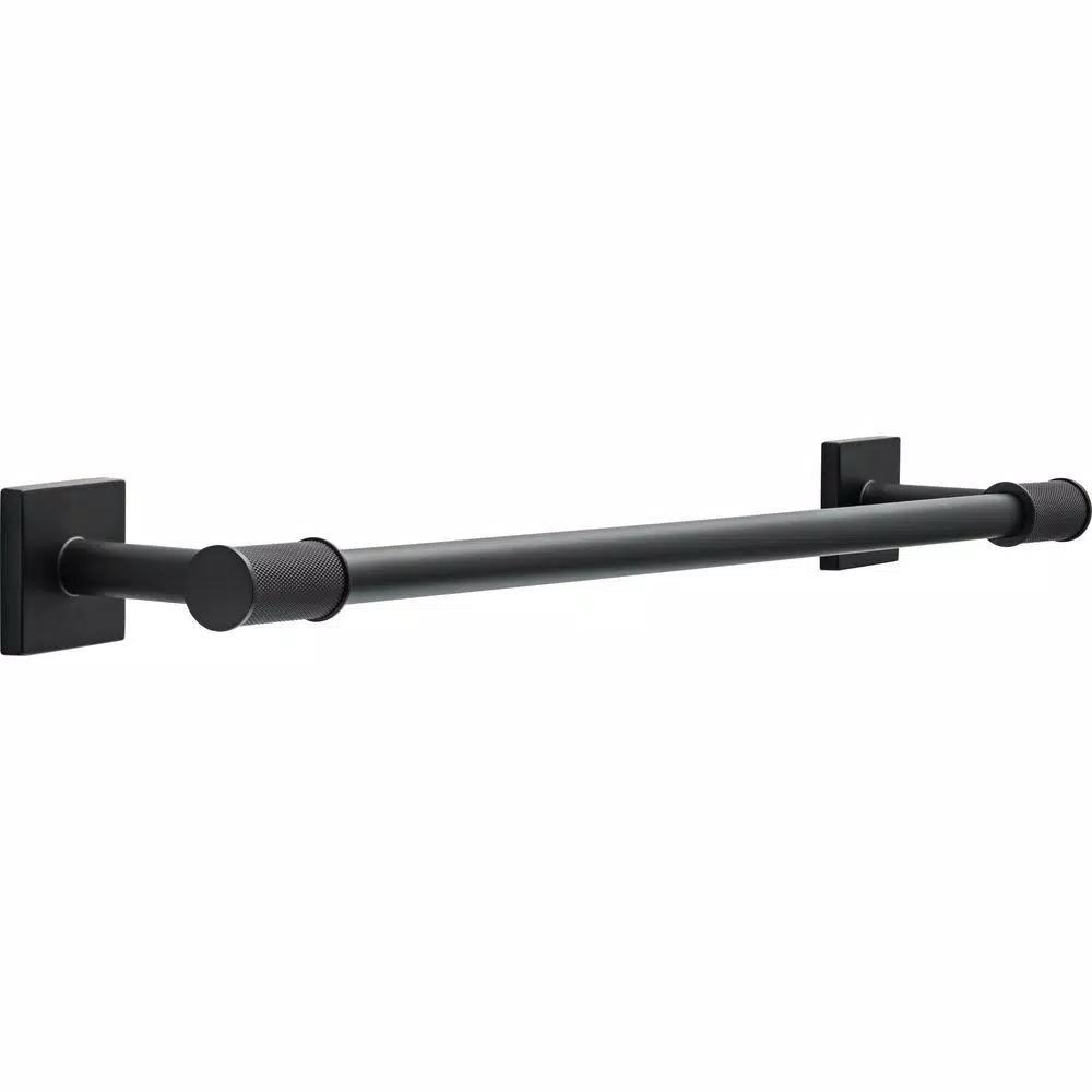 Delta Averland 18 in. Matte Black Towel Bar, Contemporary Knurled Design