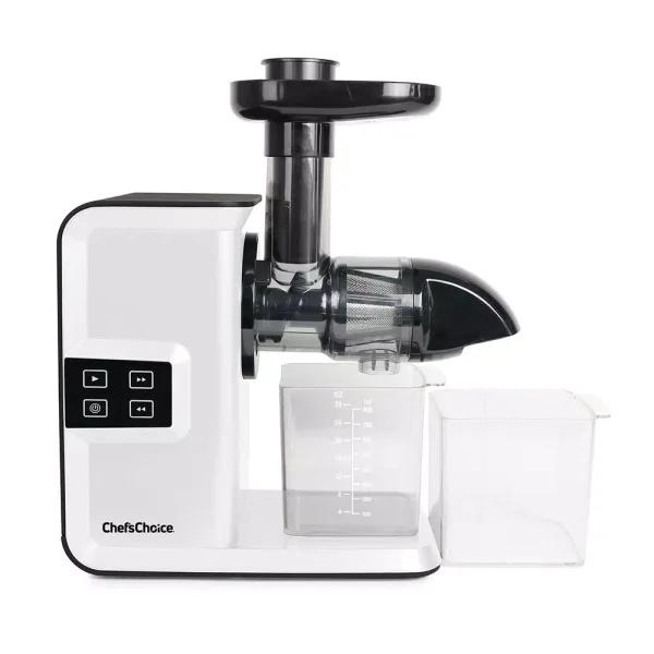 Chef'sChoice Chef's Choice Cold Press Masticating Juicer, White Horizontal Juicer with Digital Controls