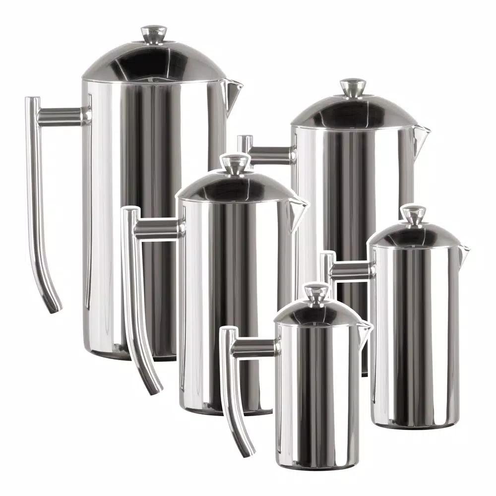 Frieling 3-Cup Mirror Finish Stainless Steel French Press, Double-Walled Insulated Coffee Maker