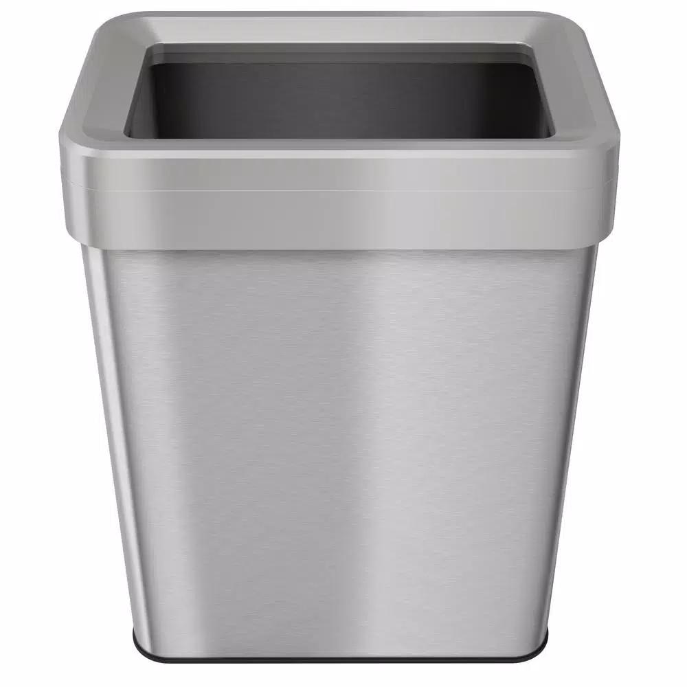 iTouchless 18 Gal. Stainless Steel Slim Open Top Commercial Trash Can with Dual Odor Filters