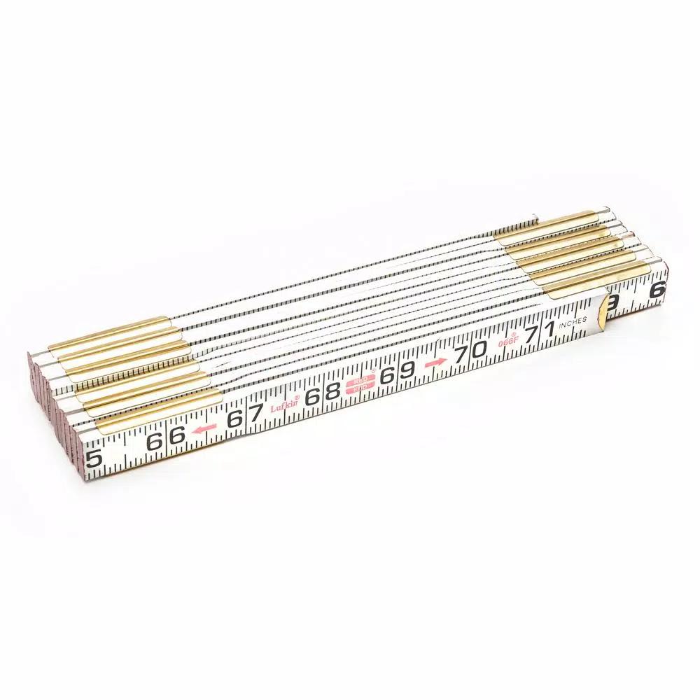 Lufkin 6 ft. Flat Wood Reading Rule with Red End Markings