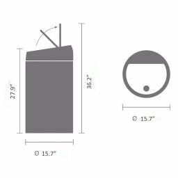 Brabantia 16 Gallon Matte Steel Fingerprint Proof Touch Top Trash Can thumbnail 4