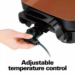 Hamilton Beach Durathon Ceramic 180 sq. in. Electric Skillet with Removable Pan, Black thumbnail 5