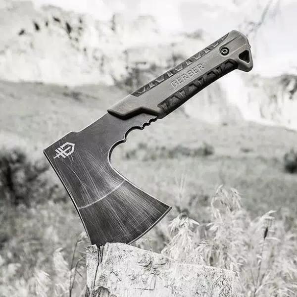 Gerber Pack Hatchet Fixed Blade Camping Axe with Rubber Grip and Nylon Sheath