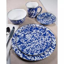 Golden Rabbit Cobalt Swirl 3-Piece Enamelware Bowl Set with Lids thumbnail 3