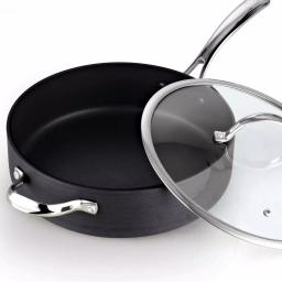 Cooks Standard 5 Qt. Hard-Anodized Aluminum Nonstick Deep Saute Pan with Glass Lid, Black thumbnail 6