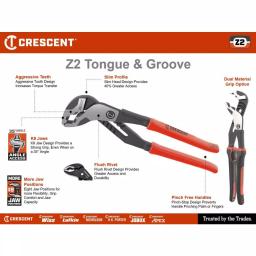 Crescent Z2 10 in. K9 V-Jaw Tongue and Groove Pliers with Dipped Handle thumbnail 5