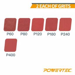 POWERTEC 4 in. x 24 in. Aluminum Oxide Sanding Belt Assortment, 12-Pack (60-400 Grit) thumbnail 2