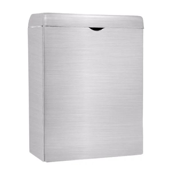 Alpine Industries Wall-Mounted Sanitary Napkin Receptacle, Brushed Stainless Steel