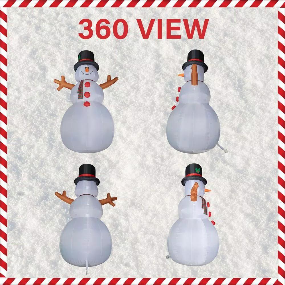 Fraser Hill Farm 20 ft. Jolly Snowman Christmas Inflatable with RGB Lights