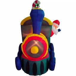 Fraser Hill Farm 6 ft. Santa on Christmas Express Inflatable Holiday Decoration thumbnail 7