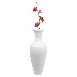 Uniquewise 37 in. White Modern Bamboo Tall Floor Vase - Trumpet Shape thumbnail 2