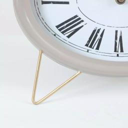 Winsome House Gray Oval Decorative Table Clock - Shabby Chic Analog Desk Clock with Roman Numerals thumbnail 7