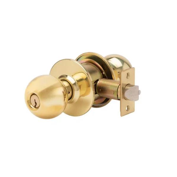 Taco Trans Atlantic Bright Brass Grade 3 Storeroom Cylindrical Door Knob Set, 2-3/4 in. Backset