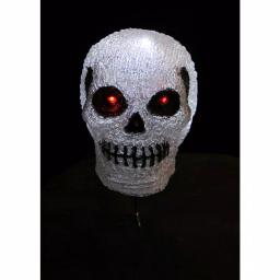Novolink 7.9 in. White LED Decorative Skull Halloween Light - Handcrafted Indoor/Outdoor Decor thumbnail 1