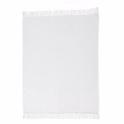 Unbranded MHF Home 50 in. x 60 in. 100% Cotton White Knit Throw Blanket with Tassels thumbnail 3