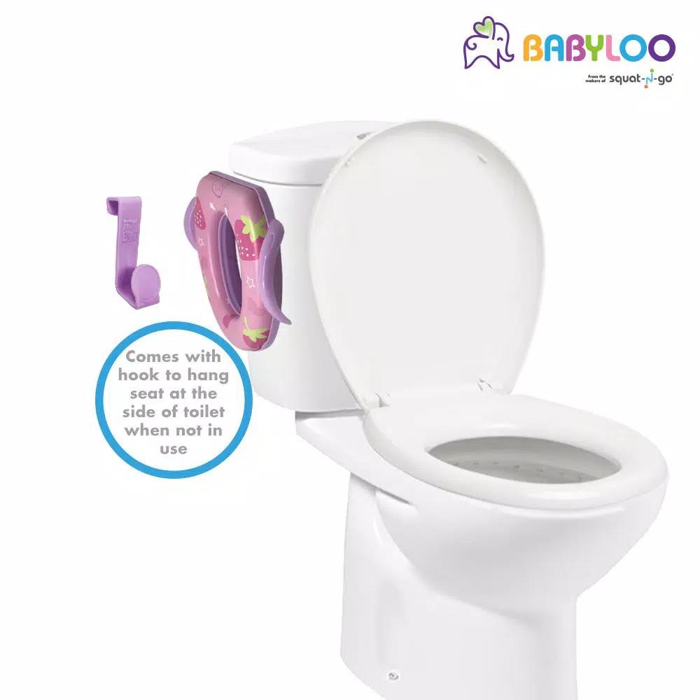 Babyloo Children's Soft Cushion Toilet Seat with Handles and Splash Guard - Pink
