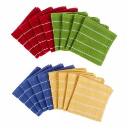 Unbranded Weymouth Home 16-Piece 100% Cotton Striped Chevron Weave Kitchen Dish Cloth Set thumbnail 1
