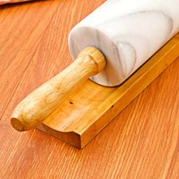 Creative Home Natural Marble Rolling Pin with Wooden Handles and Storage Cradle, 18 in. thumbnail 3