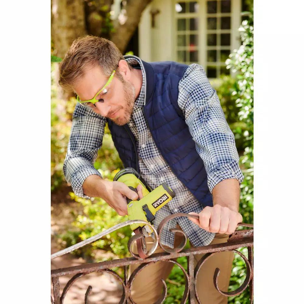 RYOBI 18V ONE+ Cordless 1/2 in. x 18 in. Belt Sander (Tool Only) with 3-Pack Sanding Belts