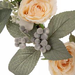 Glitzhome 22 in. Hydrangea Rose Wreath with 24 in. Bamboo Tobacco Basket Set thumbnail 4