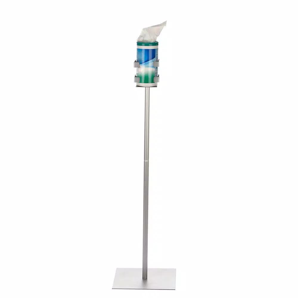 Alpine Industries 40.5 in. Sanitizing Cleaning Wipes Dispenser Stand, Silver Steel