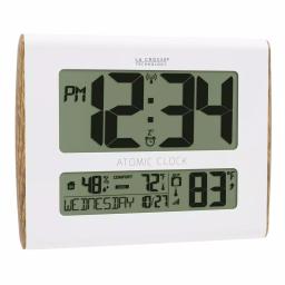 La Crosse Technology Digital Atomic Faux Wood Sided Wall Clock with Indoor/Outdoor Temperature and Humidity thumbnail 4