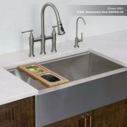 Kraus Workstation Kitchen Sink Bamboo Serving Board Set with 2 Stainless Steel Prep Bowls thumbnail 10