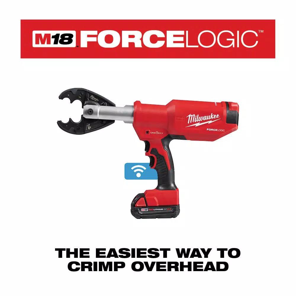 Milwaukee M18 FORCE LOGIC 6-Ton Pistol Utility Crimping Kit with O-D3 Jaws and 2 Batteries