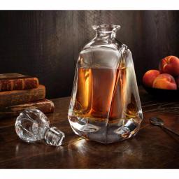 JoyJolt Aurora Crystal Whiskey Decanter, 25.3 oz Square Glass Decanter with Stopper thumbnail 4