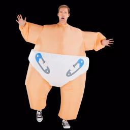 Gemmy Adult Inflatable Sumo Baby Halloween Costume - Funny Unisex Inflatable Costume thumbnail 2