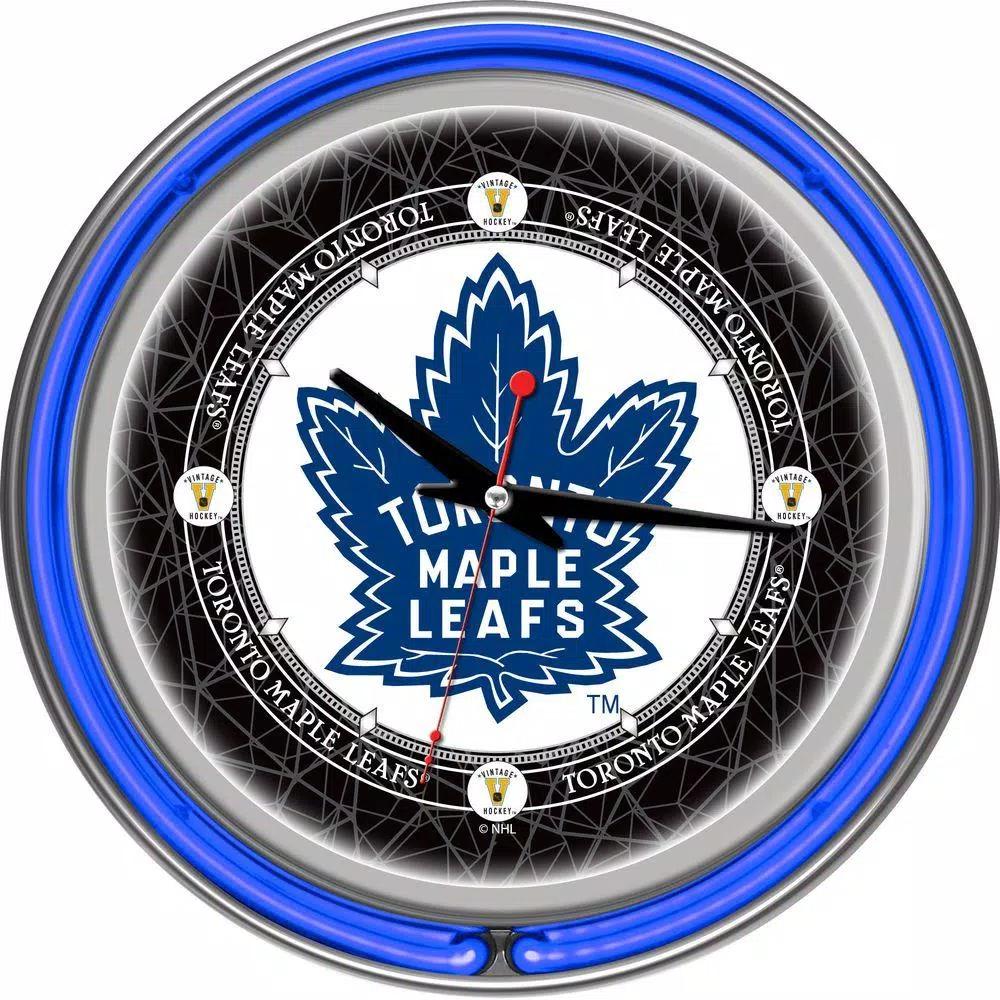 Trademark Toronto Maple Leafs NHL Vintage Neon Wall Clock, 14 in.