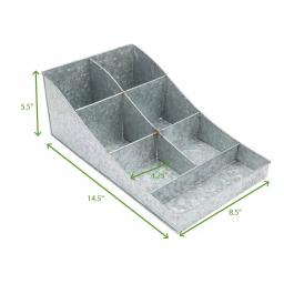 Mind Reader Silver 7-Compartment Metal Condiment and Beverage Supply Organizer Caddy thumbnail 7