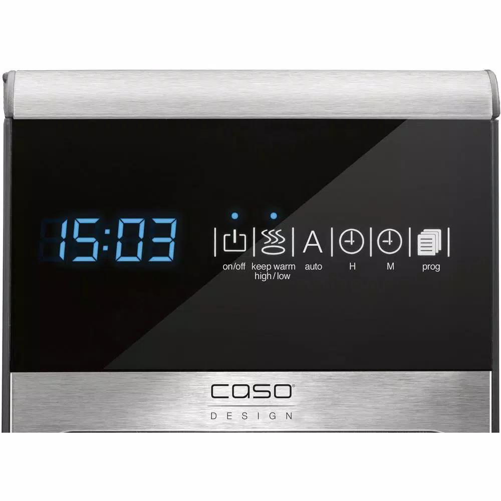 CASO Design Coffee One 10-Cup Filter Coffee Maker with Crema Magic Electric Milk Frother, Silver/Black