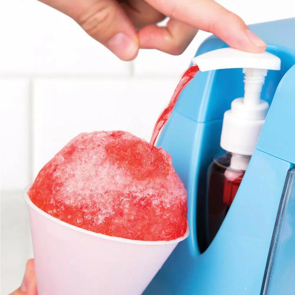 Nostalgia Blue Countertop Snow Cone Machine with 240 oz. Capacity and Stainless Steel Blades