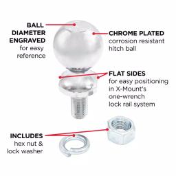TowSmart 2 in. Chrome Hitch Ball with Wrench Flats thumbnail 4