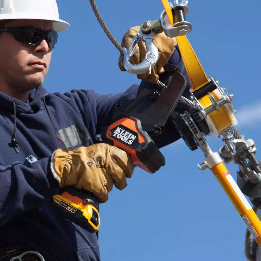 Klein Tools Battery-Operated Open-Jaw Cable Cutter Kit with 20V Dewalt Batteries & Charger