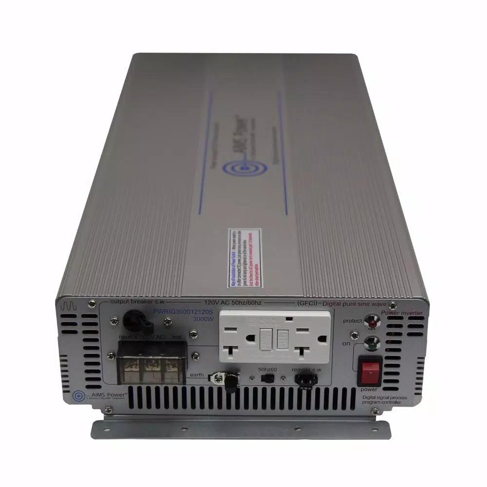 AIMS POWER AIMS 3000-Watt Pure Sine Wave Inverter, 12V DC to 120V AC Industrial Grade Power Inverter