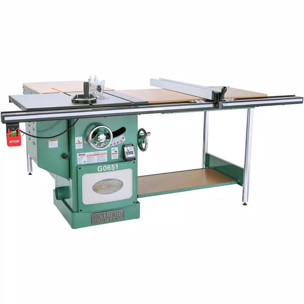 Grizzly Industrial 10 in. 3 HP 220-Volt Heavy-Duty Cabinet Table Saw with Riving Knife