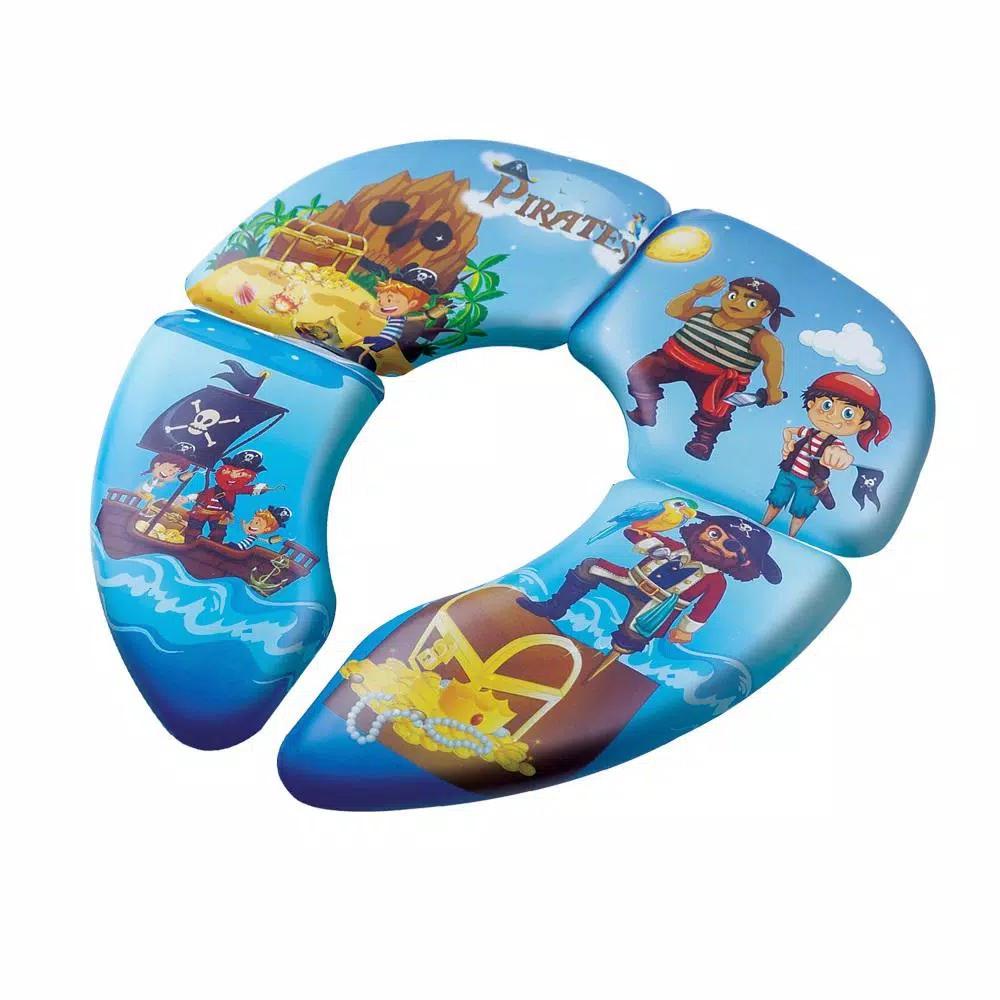 Babyloo Pirate Pattern Folding Cushioned Toilet Seat with Travel Bag for Toddlers