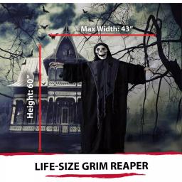 Haunted Hill Farm 5 ft. Animatronic Grim Reaper Halloween Prop thumbnail 4