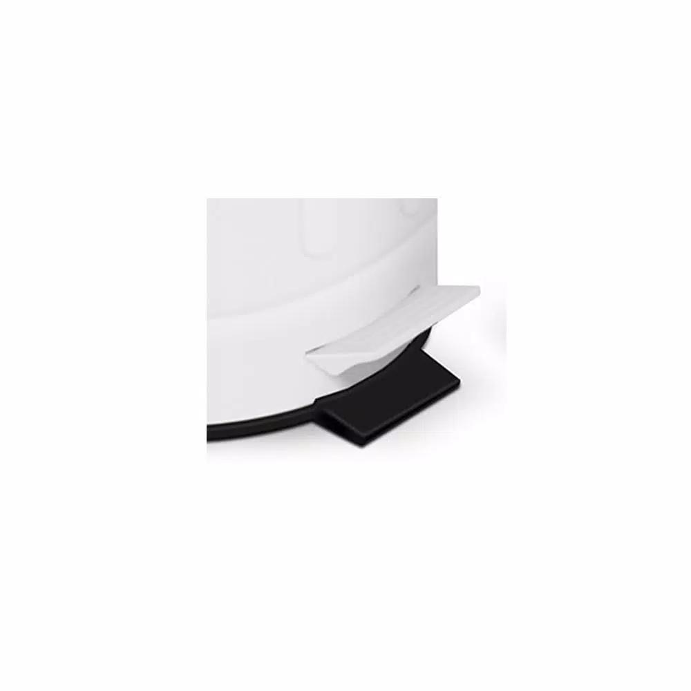 Innovaze New York Style Round White Metal Step-On Trash Can Set, 12L and 3L Capacity