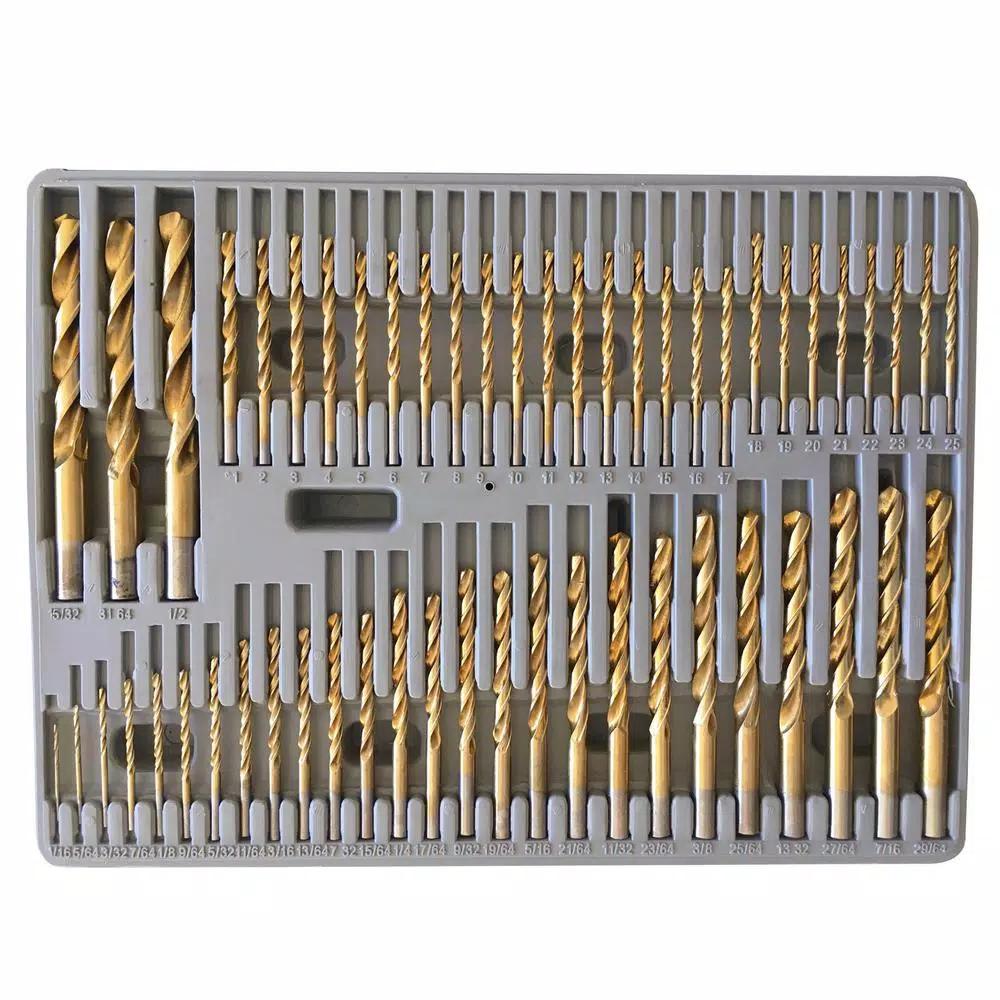PRO-SERIES 115-Piece Titanium Coated Twist Drill Bit Set with Hex Shank and Storage Case