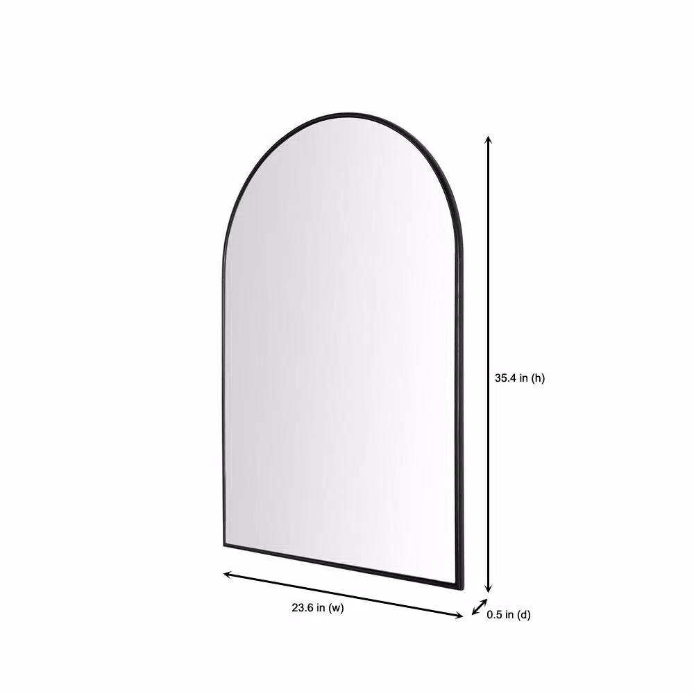 Home Decorators Collection Medium Arched Black Classic Accent Mirror