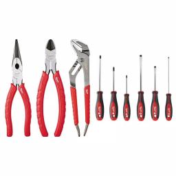 Milwaukee 9-Piece Pliers and Screwdriver Set, Professional Hand Tool Bundle thumbnail 1