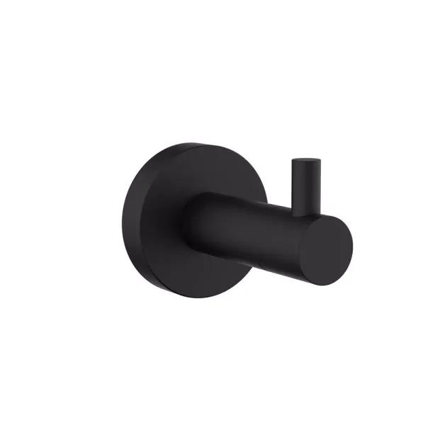 Lexora Bagno Nera Matte Black Stainless Steel Robe Hook