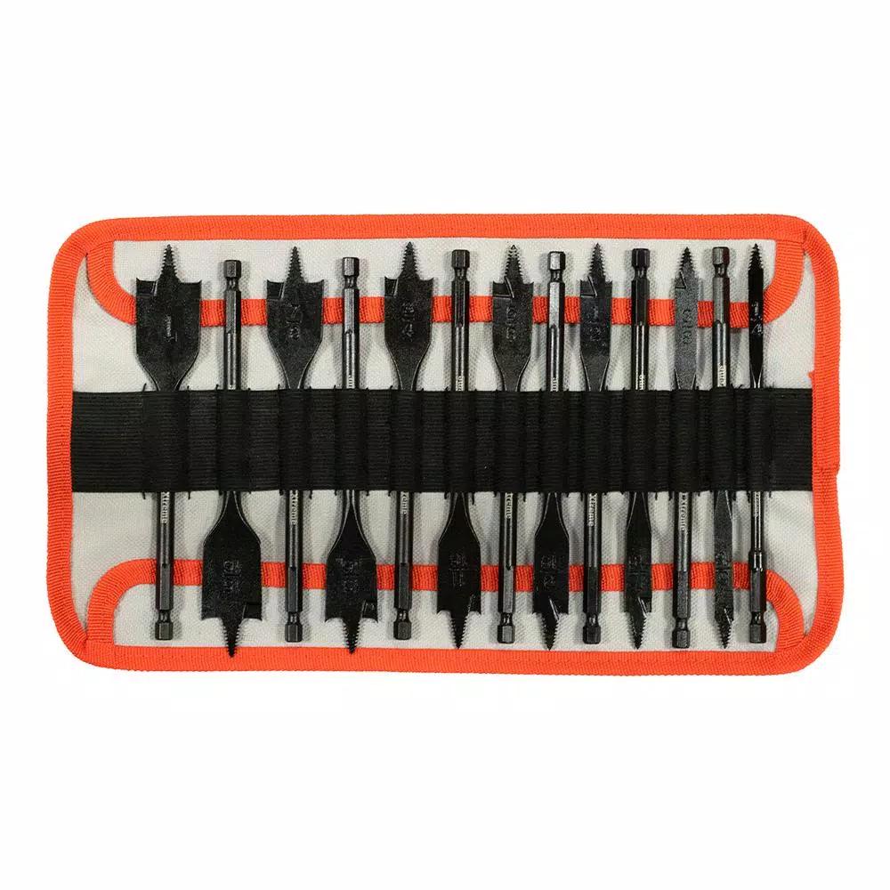BLU-MOL Disston Blu-Mol Xtreme 13-Piece Threaded Spade Bit Set, Carbon Steel Hex Shank