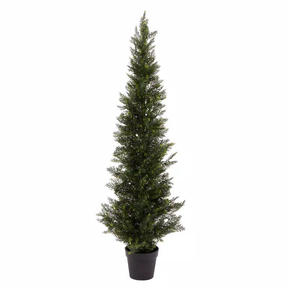 Pure Garden 60 in. Artificial Cedar Topiary with Pot