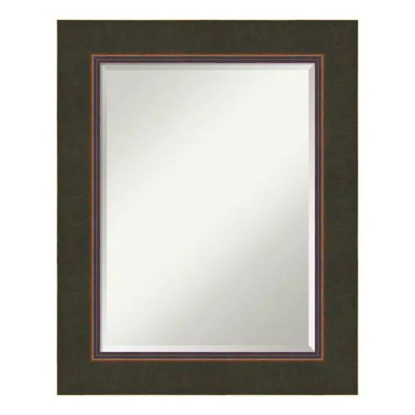 Amanti Art Milano 25 in. W x 31 in. H Rectangular Beveled Edge Bathroom Vanity Mirror, Dark Bronze