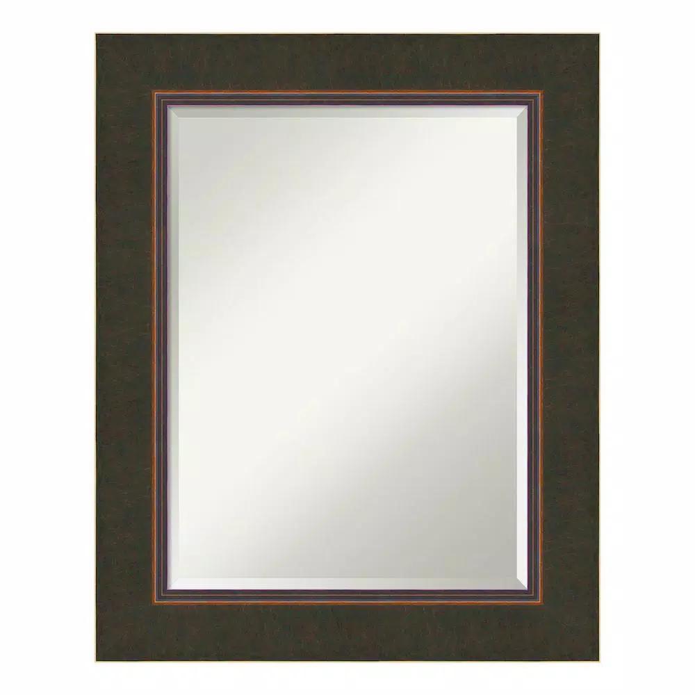 Amanti Art Milano 25 in. W x 31 in. H Rectangular Beveled Edge Bathroom Vanity Mirror, Dark Bronze